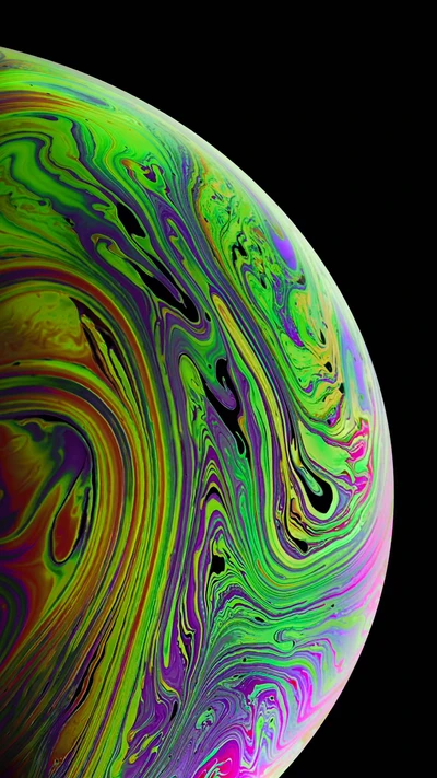 Vibrant Swirls of Color Against a Dark Background