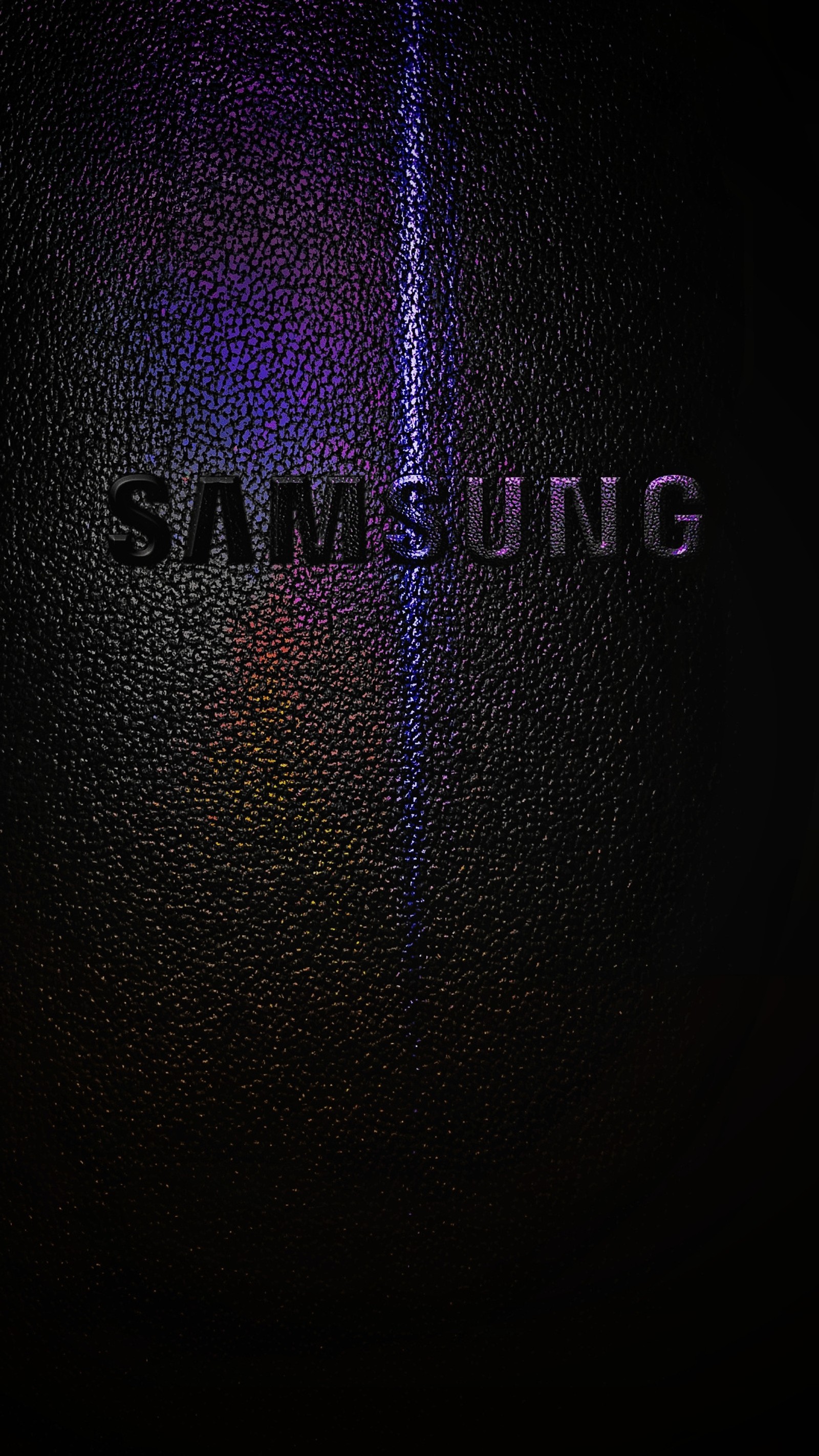 A close up of a samsung logo on a black surface (black, dark, galaxy, glass, s10)