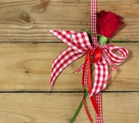 bow, flower, romantic, rose, wood