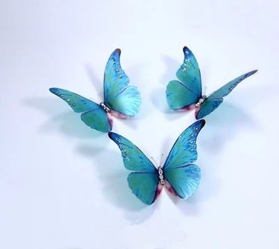 Elegant Blue Butterflies with Sparkling Accents