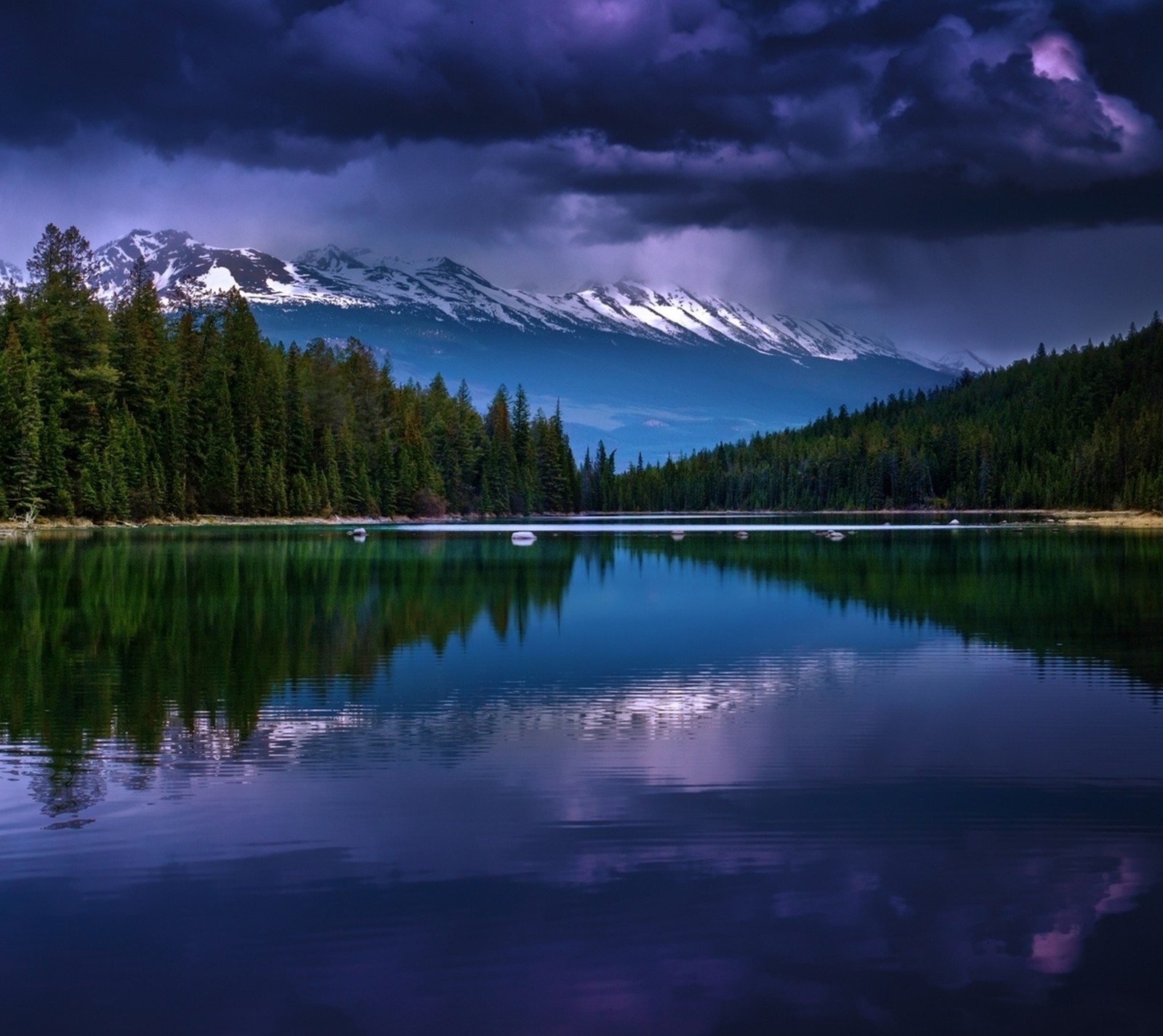 lake, landscape, nature, stormy wallpaper