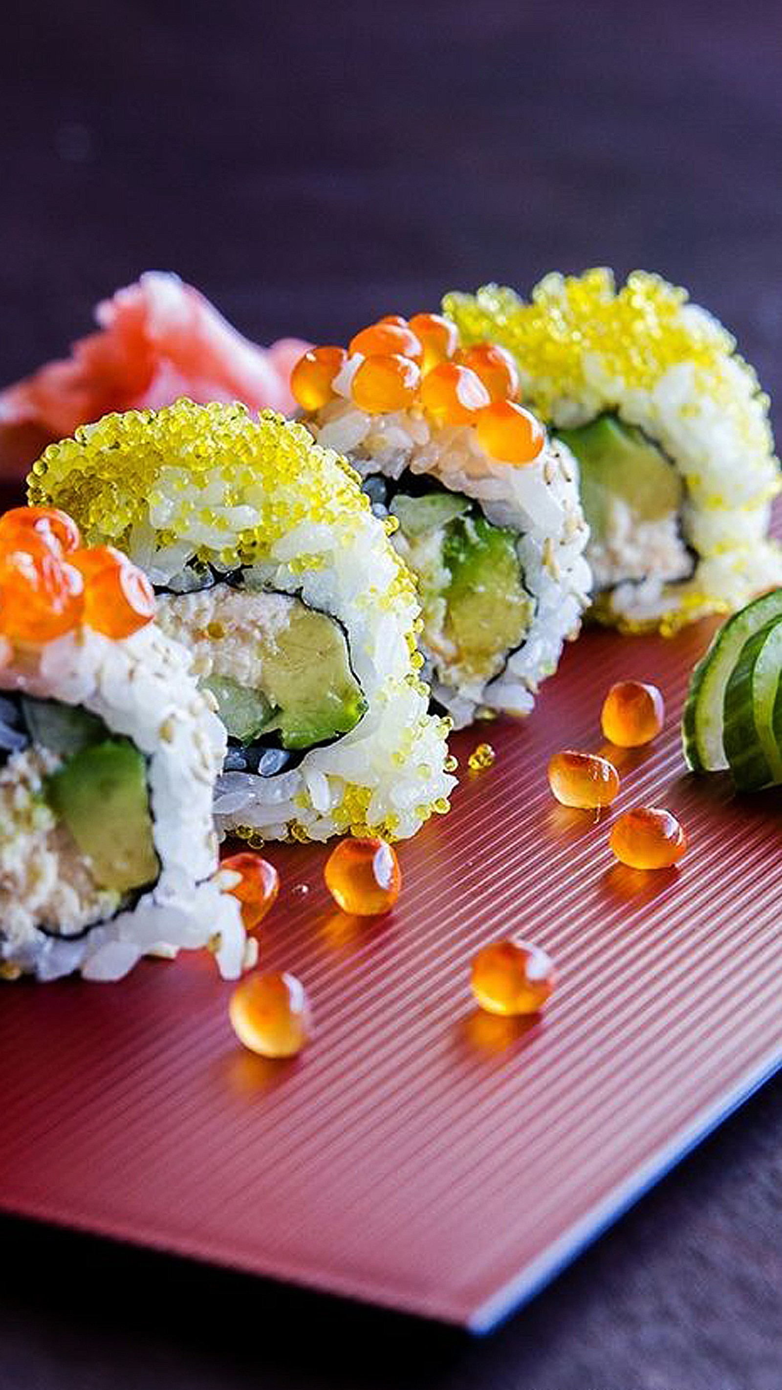 color, food, green, red, sushi Download Wallpaper