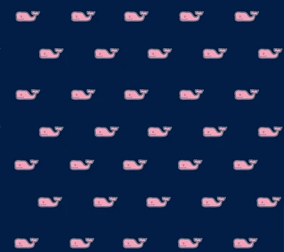 Blue Pattern with Pink Whale Logos