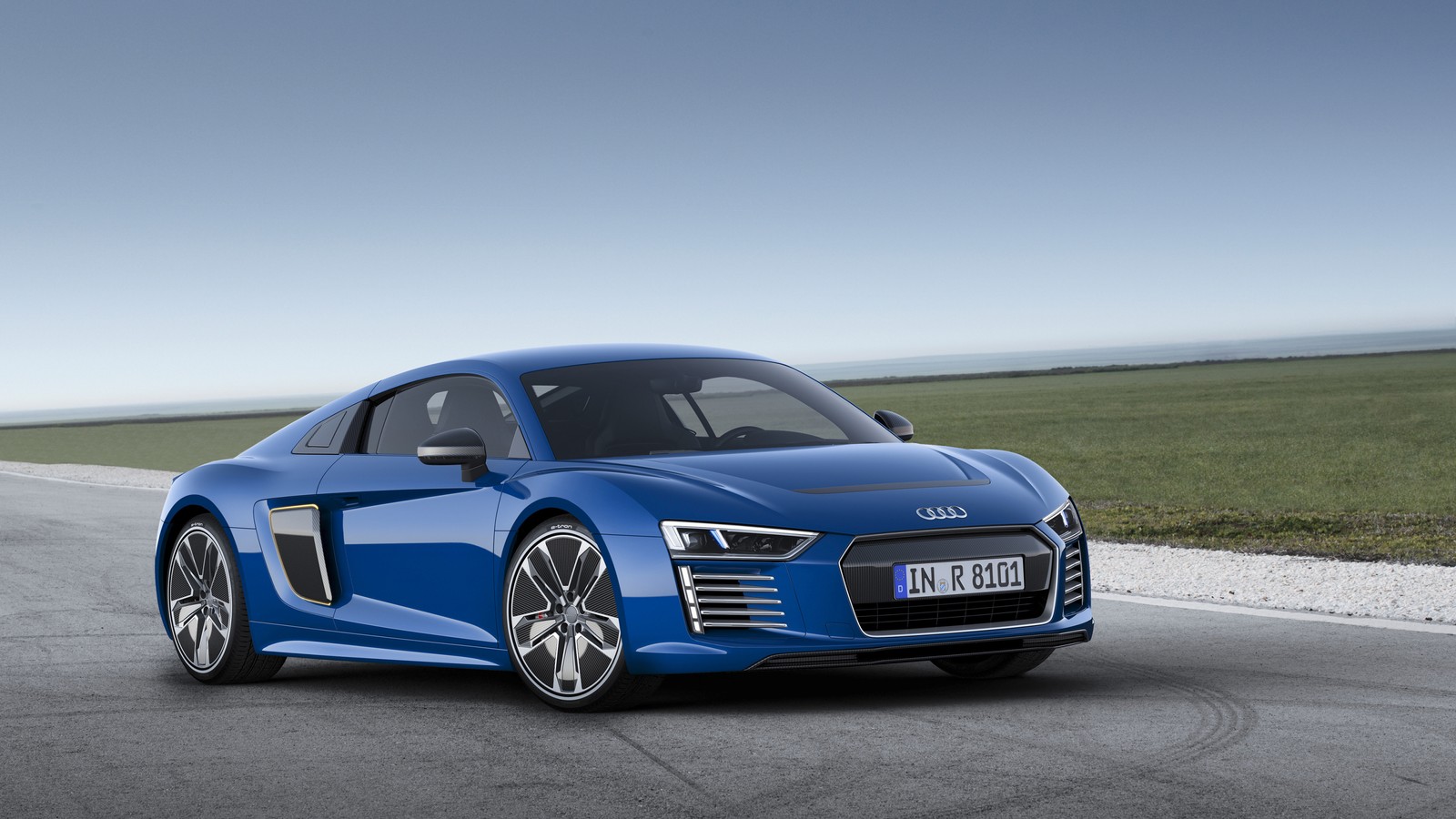 The audi r8 is a very fast car with a very long wheelbase (audi, geneva motor show, audi e tron, supercar, audi r8)