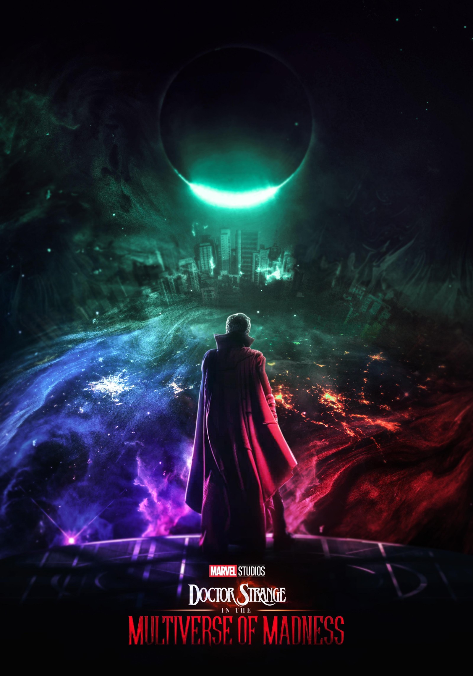 Doutor estranho e o universo ao fundo (doutor estranho no multiverso da loucura, filmes 2022, marvel comics, filmes, papel de parede 4k)