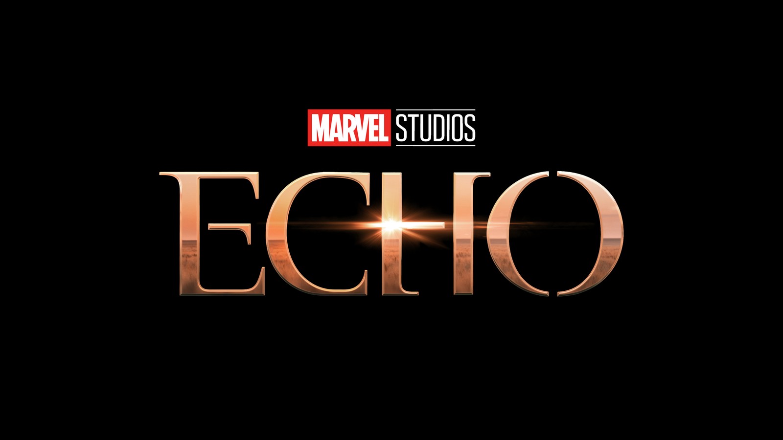 El título de la nueva serie de marvel studios "echo" (marvels echo, serie 2022, universo cinematográfico de marvel, marvel cinematic universe, fondo negro)