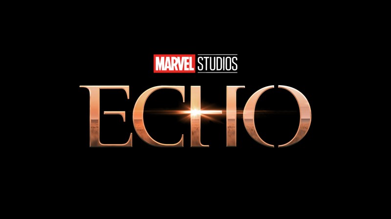 Название новой серии marvel studios "эхо" (marvels echo, серия 2022 года, киновселенная marvel, marvel cinematic universe, черный фон)