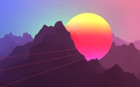 Vibrant Sunrise Over Majestic Mountains