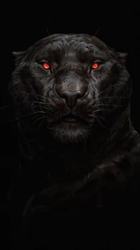 Majestic Black Panther with Striking Red Eyes