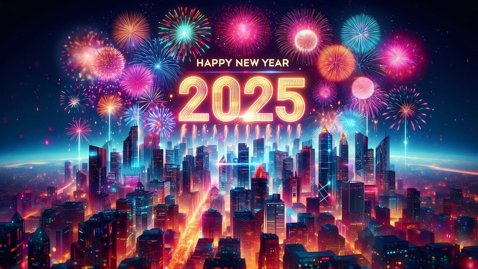 Frohes neues jahr 2020 wallpapers (2025, neujahrsfeier, frohes neues jahr 2025, futuristische stadt, neonstadt)