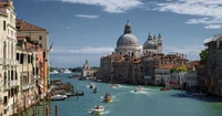 grand canal, gondola, canal, waterway, town