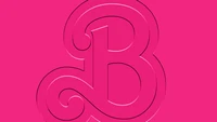 Barbie-Logo auf einem lebhaften pinken Hintergrund