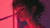 Download lofi girl, emotional, 5k, fantasy, 4k wallpaper for free