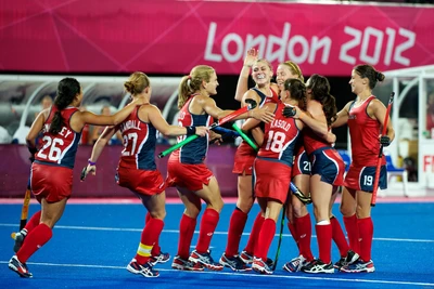 Celebrating Victory: Women's Hockey Team at London 2012