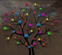 birds, colorful wallpaper