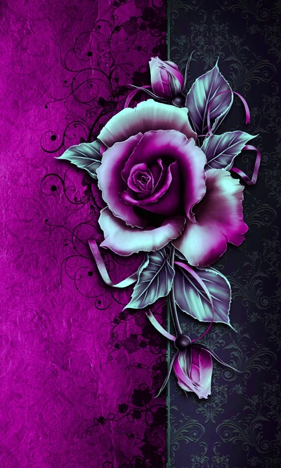 beau, floral, fleur, gris violet, romantique