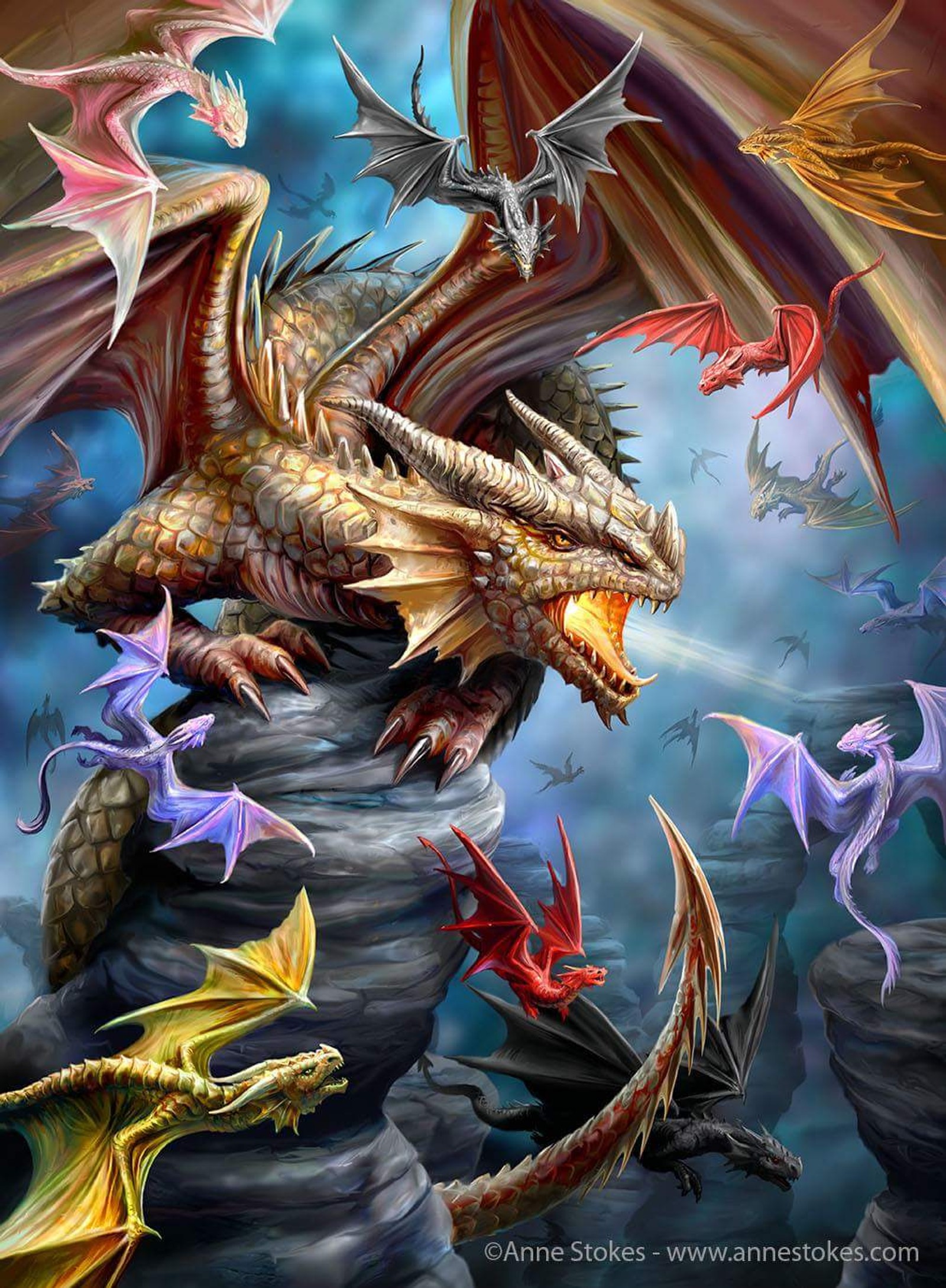 Lade drache, anne stokes Hintergrund herunter