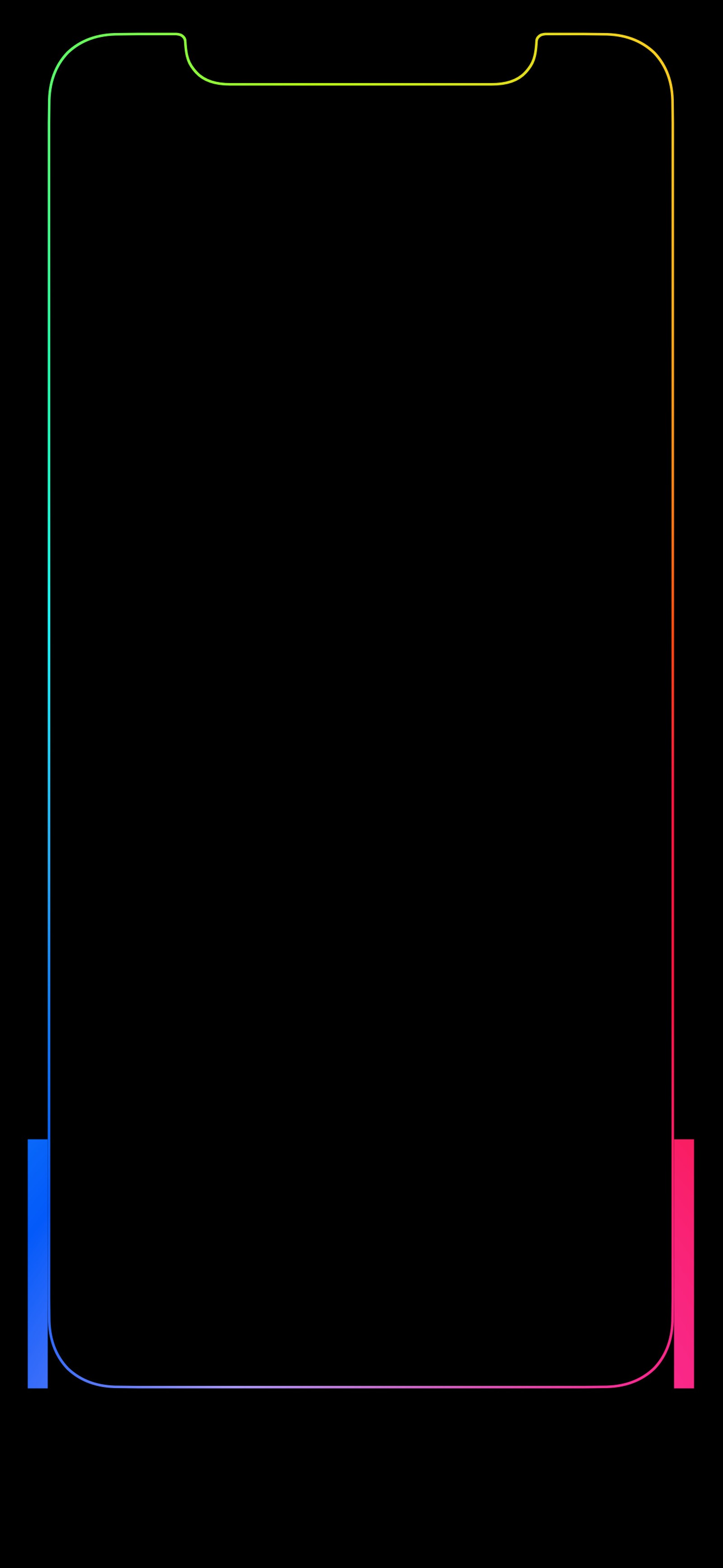 Um close de um fundo preto com um retângulo colorido. (preto, fronteira, borda, graduação, iphonex)