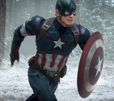 Captain America en action : Une affiche de film dynamique