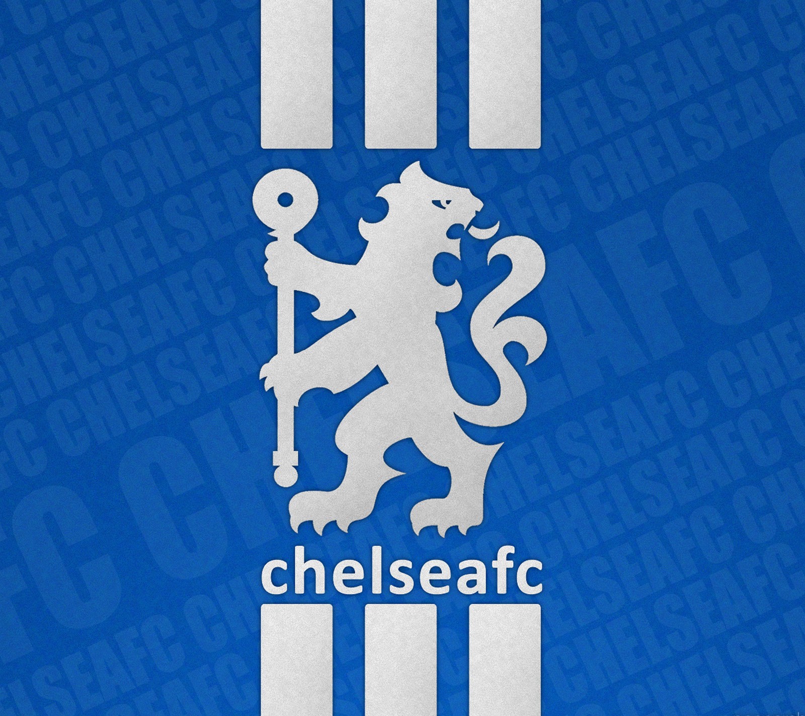 Um close do logotipo do chelsea em azul e branco em um fundo azul (chelsea, clube, fc, futebol, leão)