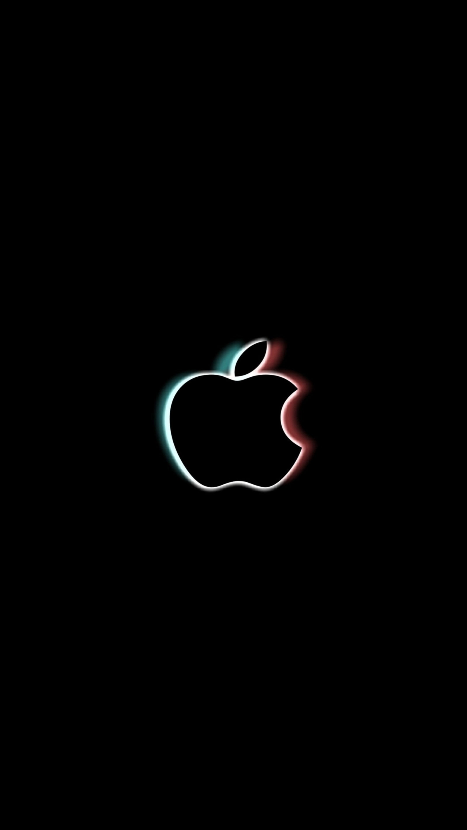 Logotipo de apple en la oscuridad. (manzana, negro, ligero, logotipo, manzana)