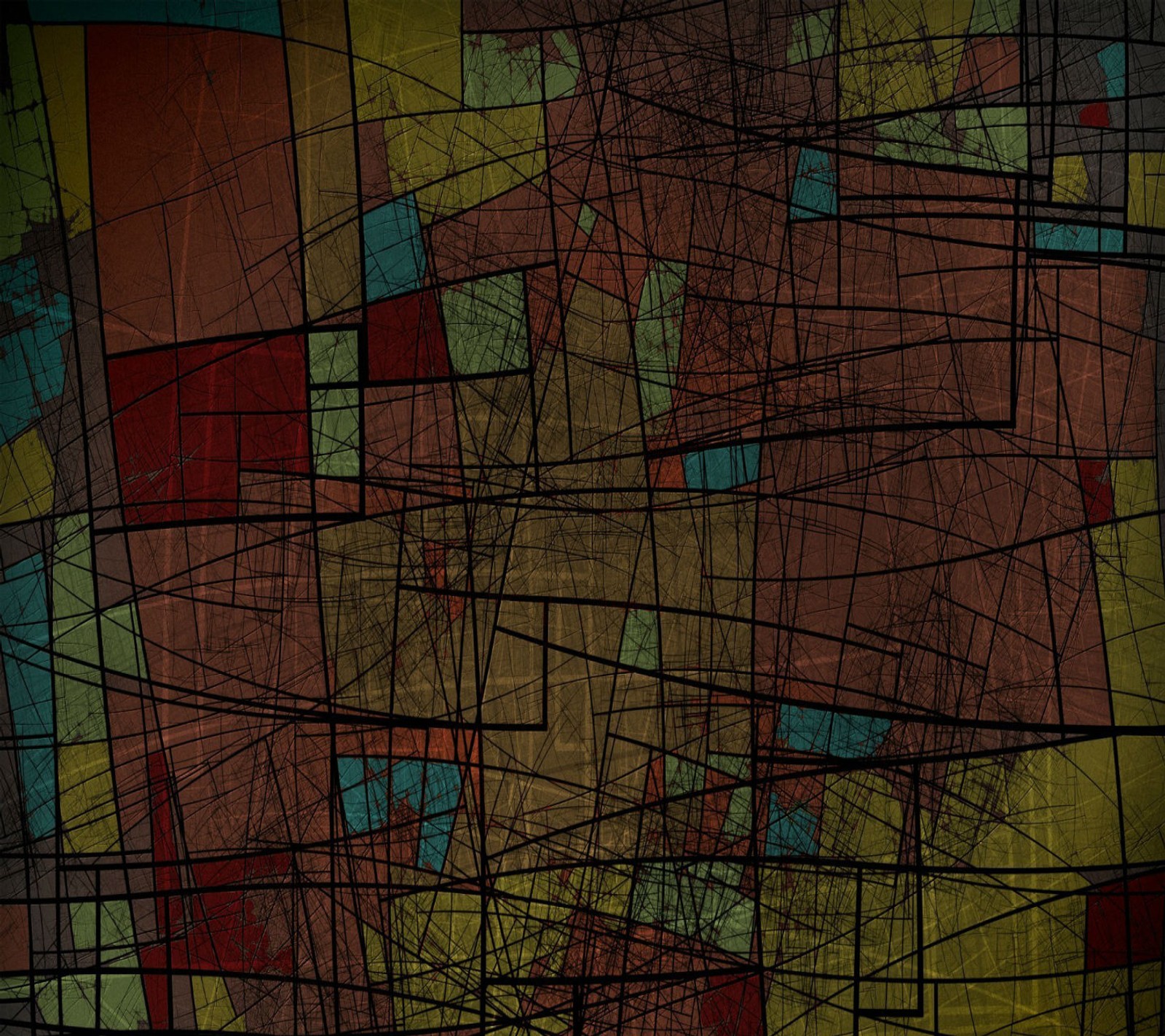 Abstract painting of a colorful pattern of lines and squares (2013, background, colorful, cool, design)