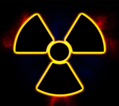 Symbole d'avertissement de radiation avec effet lumineux