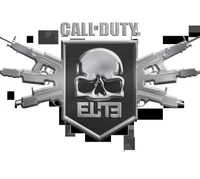 Call of Duty Elite: Logo icónico con calavera y armas de fuego