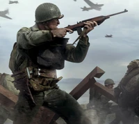 Escena de combate militar intensa de Call of Duty