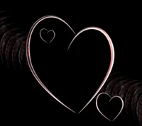 Elegant intertwined hearts on a dark background, symbolizing love and connection.