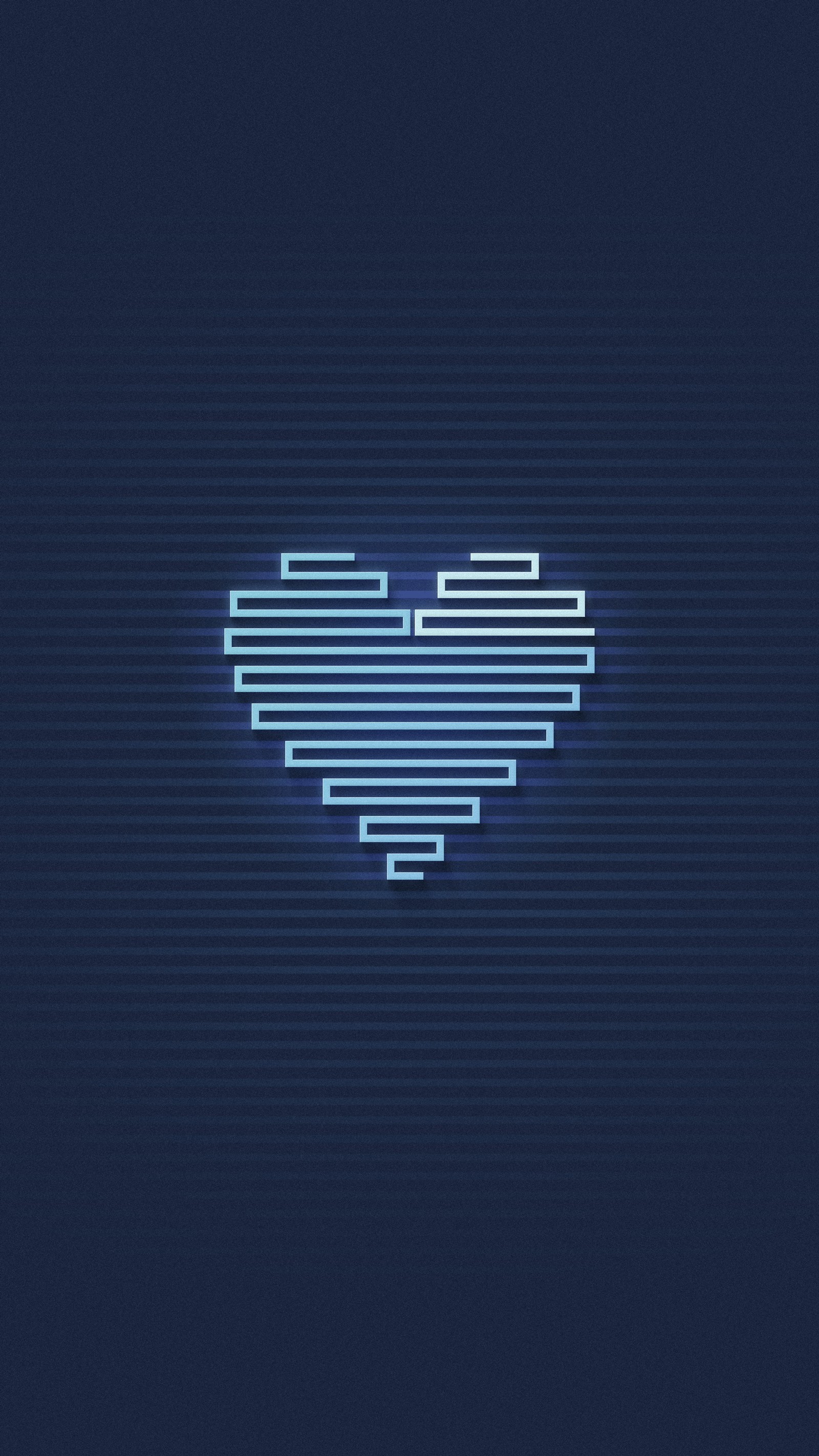 Un corazón de neón azul sobre un fondo oscuro con un fondo azul (azul eléctrico, nube, círculo, símbolo, patrón)