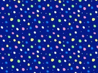 Colorful Symmetrical Dot Pattern on Deep Blue Background