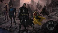 Batman and Allies in a Post-Apocalyptic Gotham