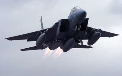 F/A-18 Hornet in Flight with Afterburners Engaged