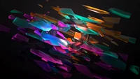 gamut, shapes, colorful, spectrum, black background wallpaper