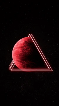 Magenta Triangle Framing an Astronomical Object