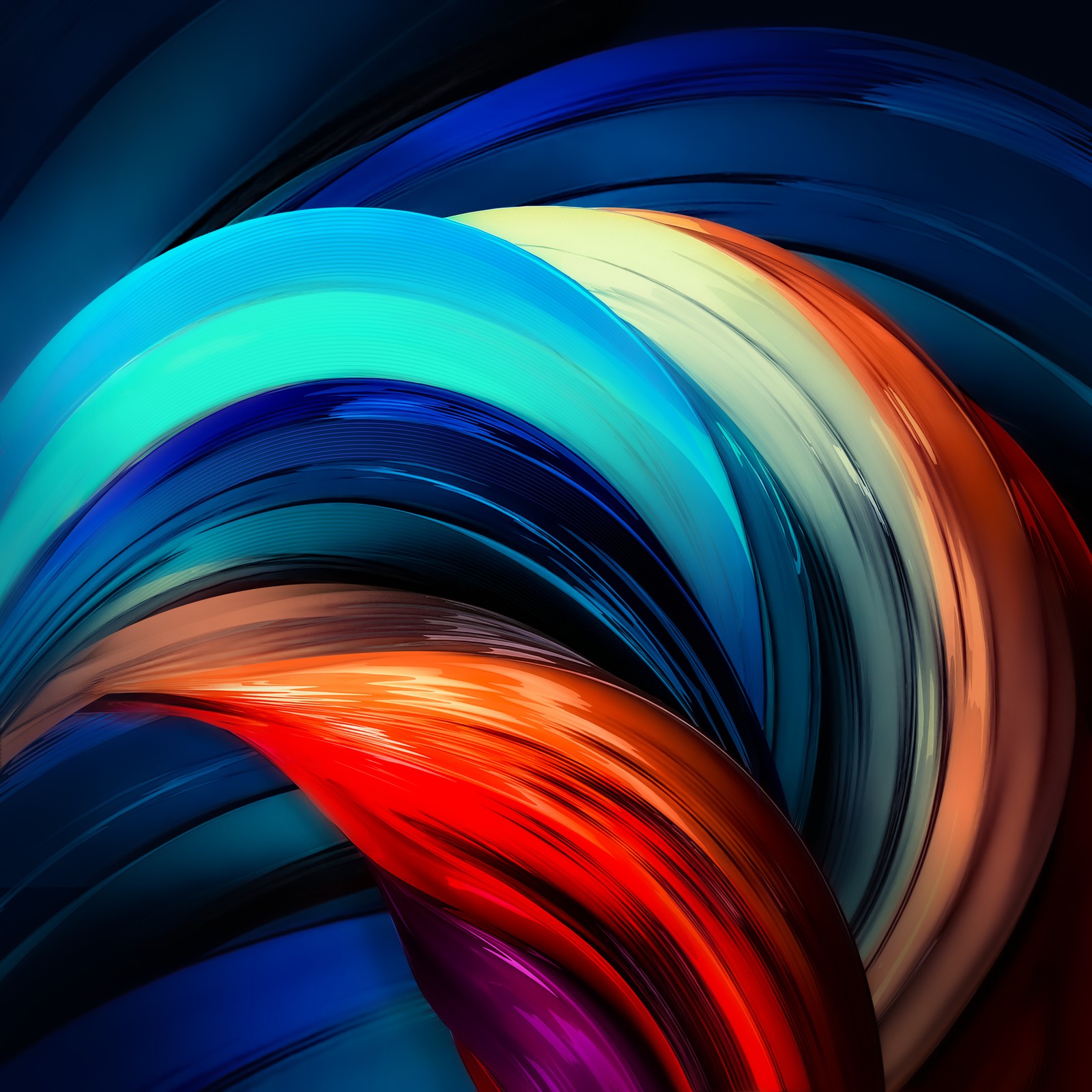 A close up of a colorful abstract painting of a wave (lenovo tab p11 pro, colorful, stock, colorful background, abstract background)