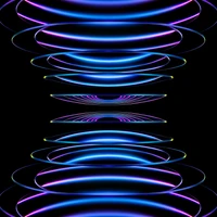 Abstract Blue Light Waves on Black Background - 4K Wallpaper