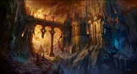 Majestic Dark Citadel: A Fantastical Realm of Shadows and Dragons