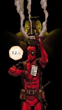 Compte à rebours de Deadpool avec l'ombre de Hulk