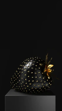 fruit, strawberry, black, gold, wallpaper