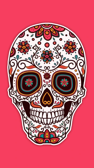 colorful, dead, dia de los muertos, skull, sugar