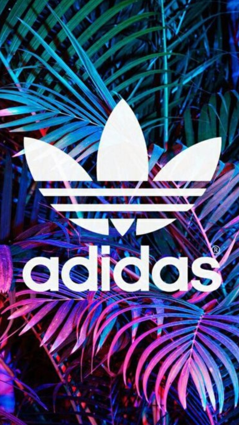 Обои adidas для iphone и android (крутой, fluro, hd, лист, любовь)