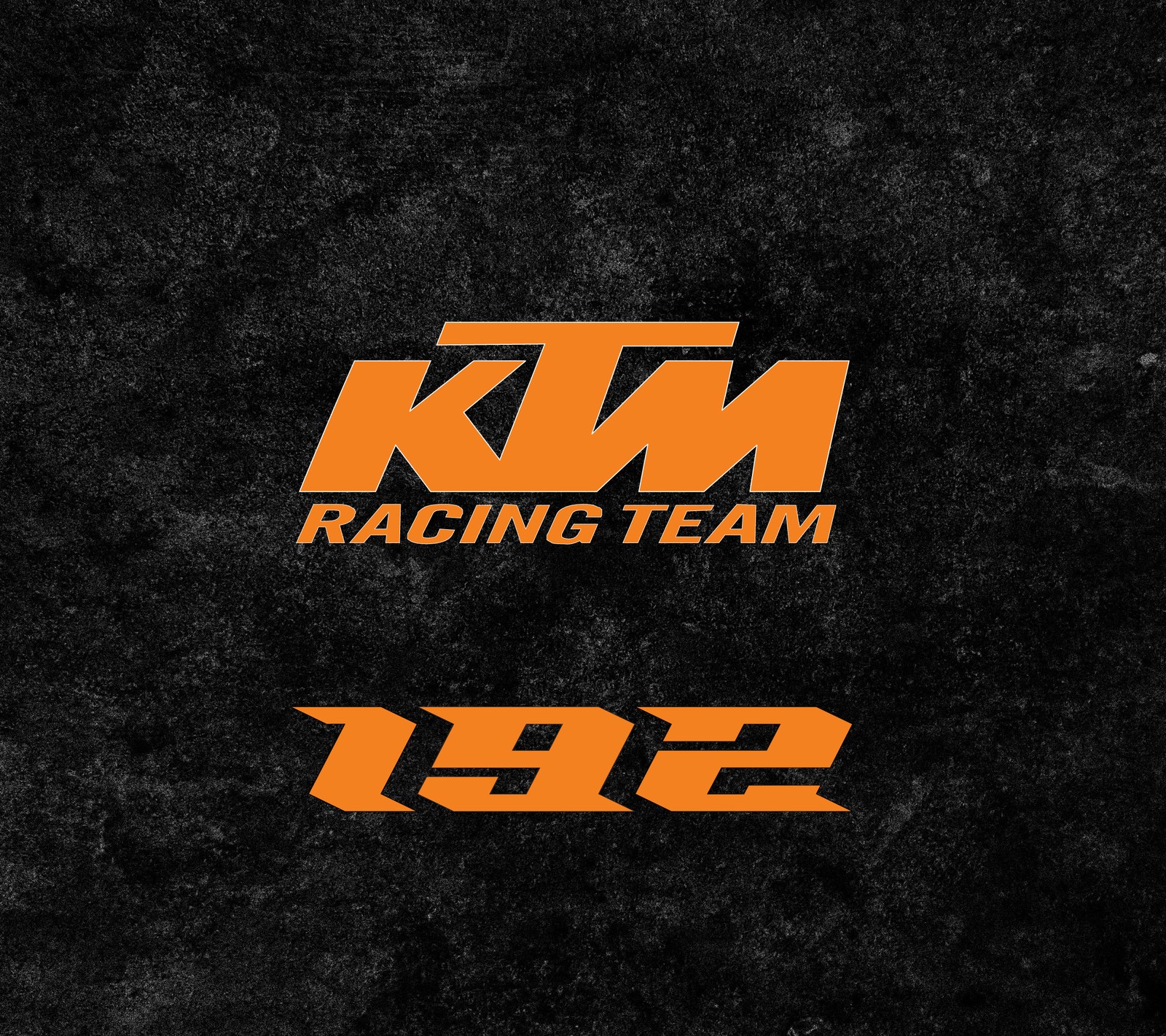 Un primer plano de un logo negro y naranja con las palabras ktm racing team (192, pantalla de inicio, ktm, logo de ktm)