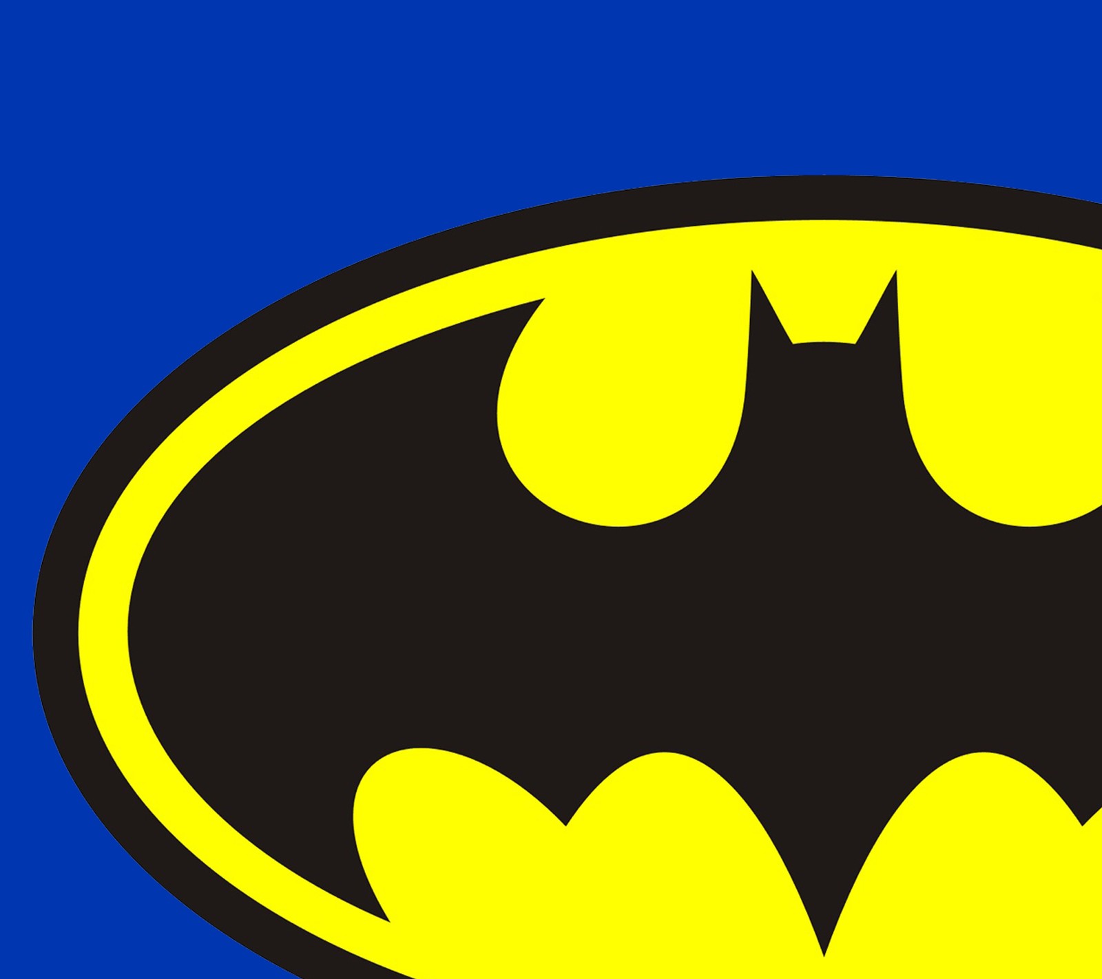 Logo de batman sobre un fondo azul (batman, azul, logotipo, yellow black)