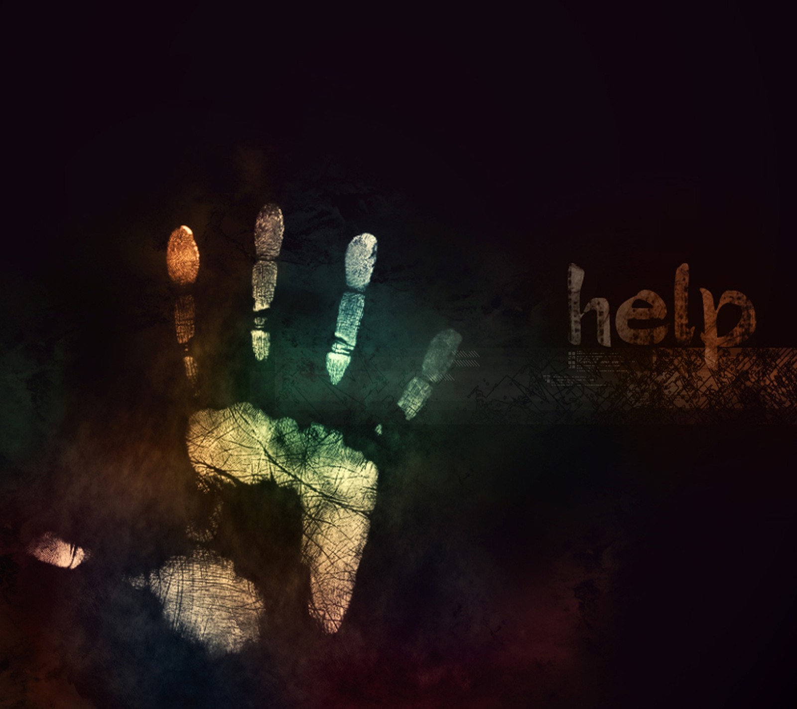 dark, hand, help, print wallpaper