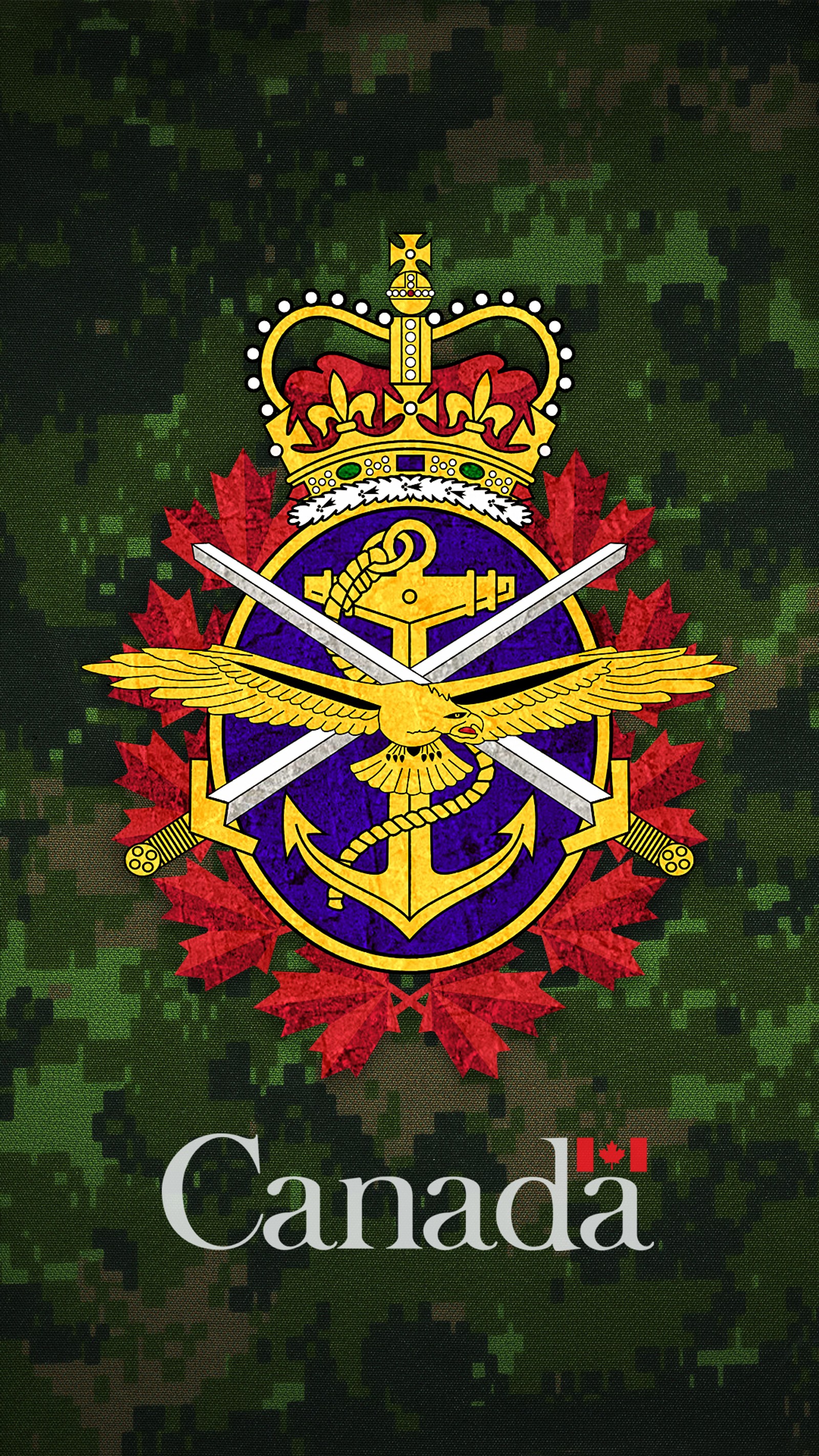 Un gros plan d'un insigne militaire avec deux épées (force aérienne, armée, canada, forces armées canadiennes, marine)