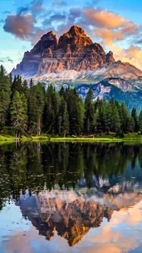 Reflexão majestosa da montanha sobre um lago sereno