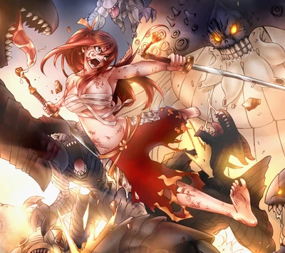 erza, fairy tail, monstro