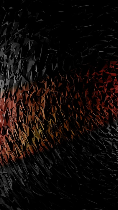 Abstract Orange Light on Textured Black Background